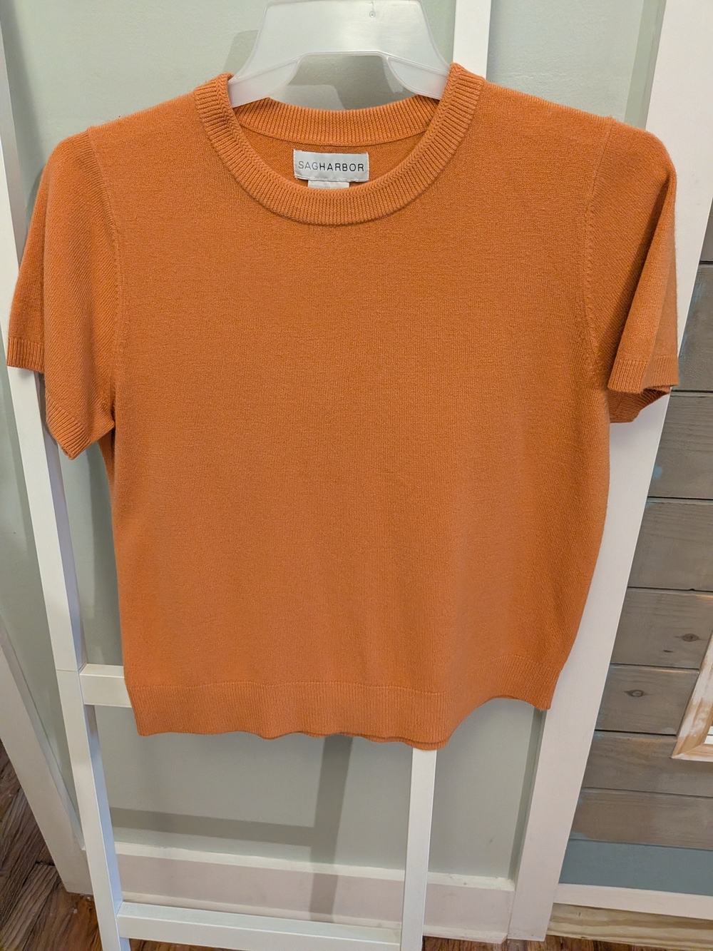 Sag Harbor Women's Short Sleeve Crewneck Sweater - Orange